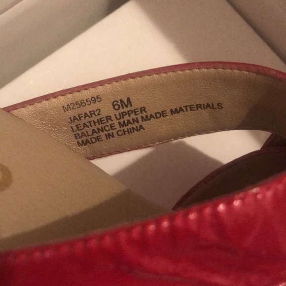 Me Too Red Patent Leather, Cork Heell Sandals- 6M - Picture 5 of 5